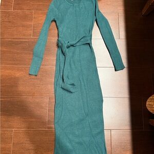Teal Long Sleeve Knit Dress